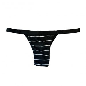 Tanga Mini Negra Rayas Blancas