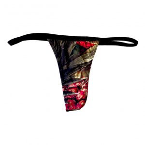 Tanga Mini Negra Aplicaciones Rojas