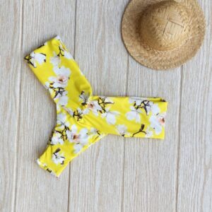 Bottom cintura amarillo flores blancas