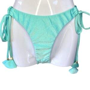 Bottom de bikini Brasileño amarras push up Celeste Satinado Annia