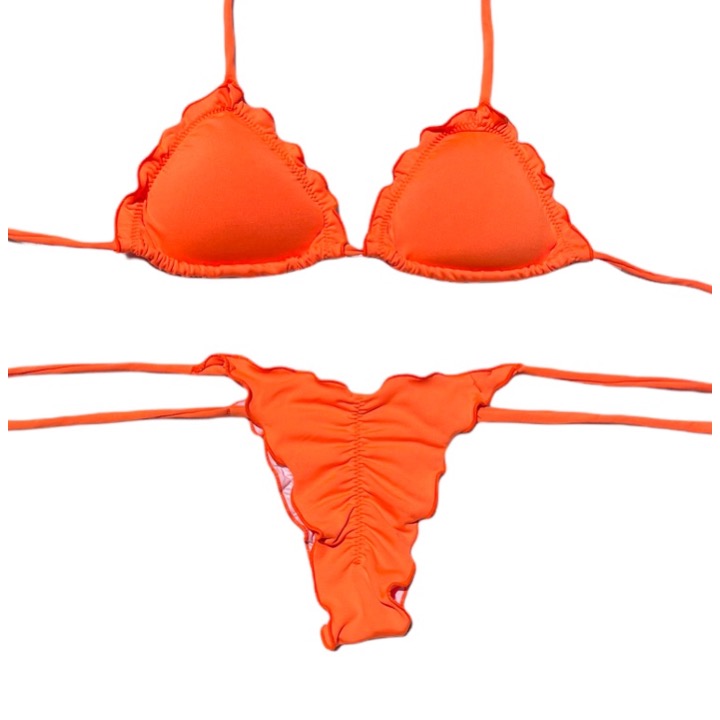 Top de bikini Brasileño triángulo Naranjo Flúor kai - Imagen 3