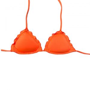 Top de bikini Brasileño triángulo Naranjo Satinado Kai