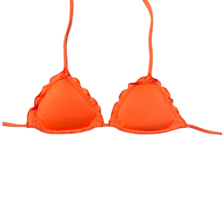 Top de bikini Brasileño triángulo Naranjo Satinado Kai