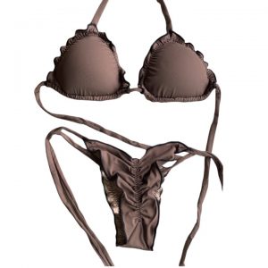 Bottom de bikini brasileño amarras push up chocolate mía