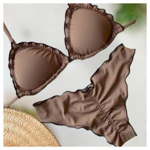 Bottom de bikini Brasileño amarras push up chocolate Maia