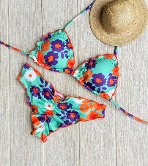 Top de bikini Brasileño triángulo Margaritas kai - Imagen 3