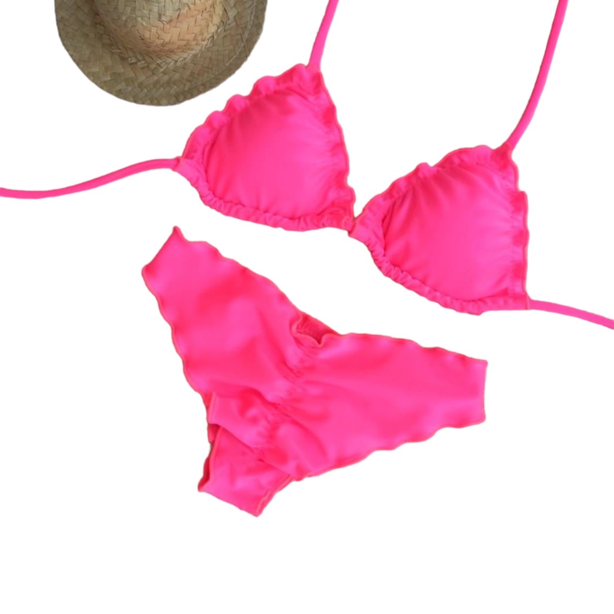 Bottom de bikini brasileño culote push up Rosa Satinado Maia - Imagen 2