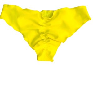Bottom de bikini brasileño culote push up Amarillo Satinado Maia